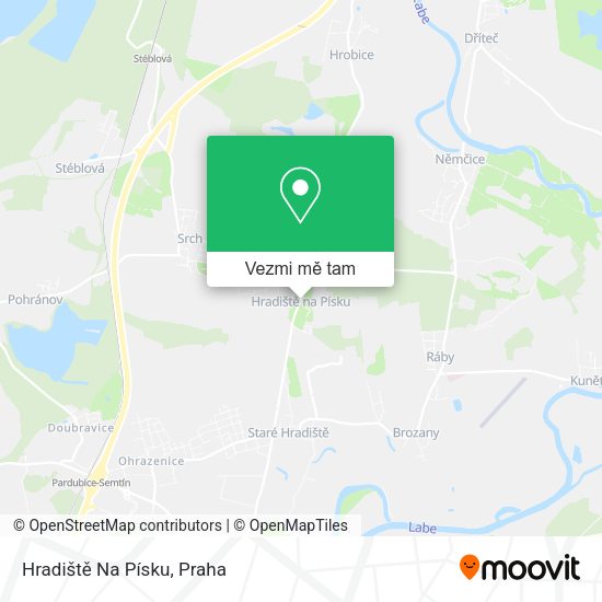 Hradiště Na Písku mapa