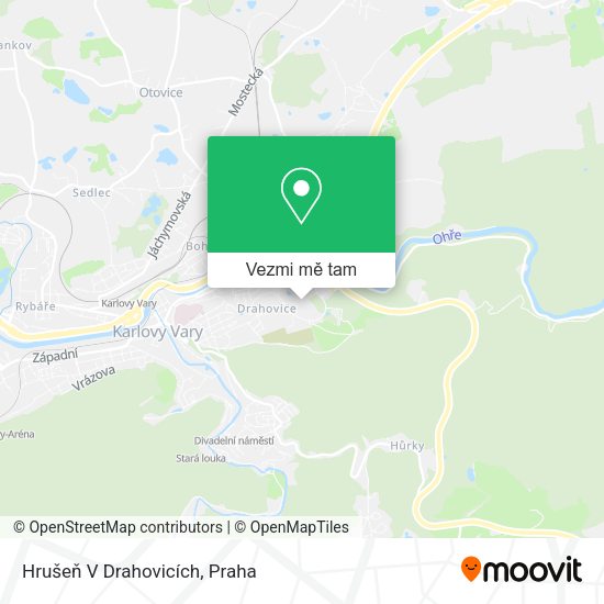 Hrušeň V Drahovicích mapa