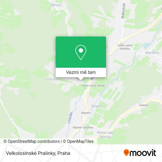 Velkolosinské Pralinky mapa