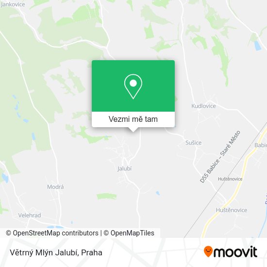 Větrný Mlýn Jalubí mapa
