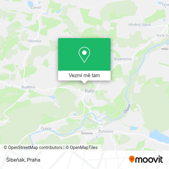 Šibeňák mapa
