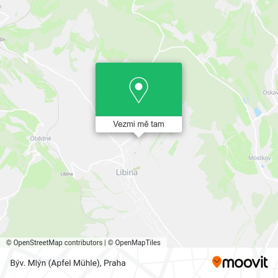Býv. Mlýn (Apfel Mühle) mapa