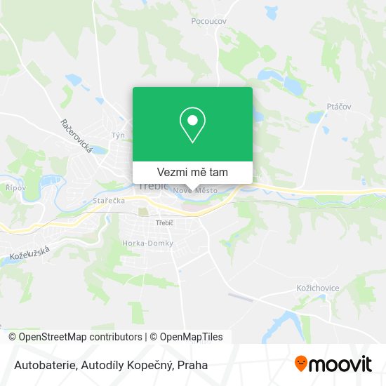 Autobaterie, Autodíly Kopečný mapa