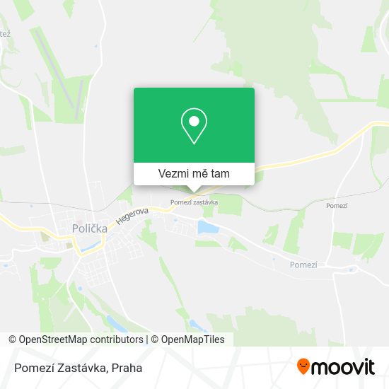 Pomezí Zastávka mapa