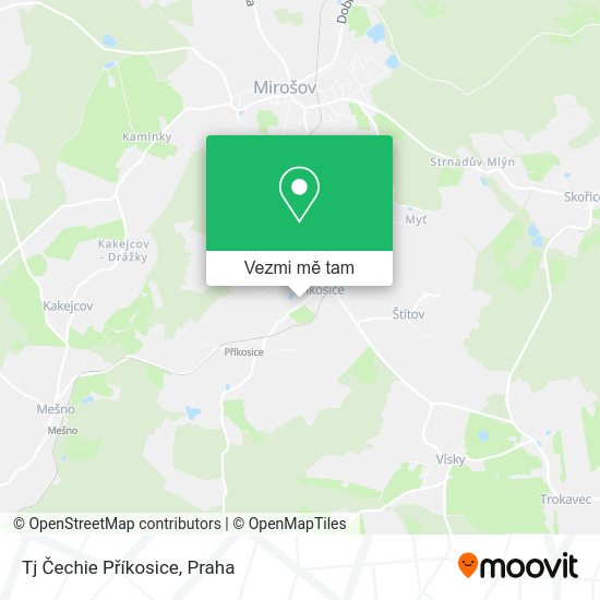 Tj Čechie Příkosice mapa