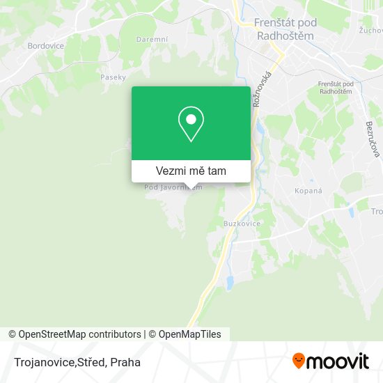 Trojanovice,Střed mapa