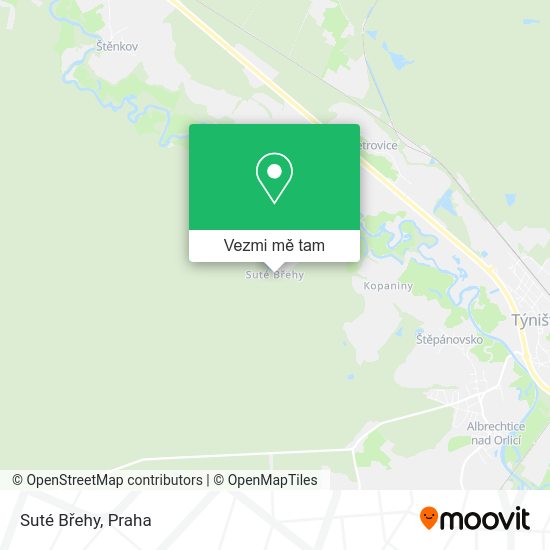 Suté Břehy mapa