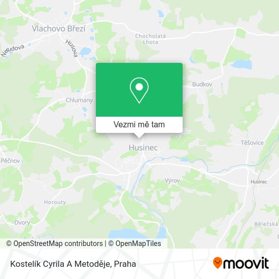 Kostelík Cyrila A Metoděje mapa