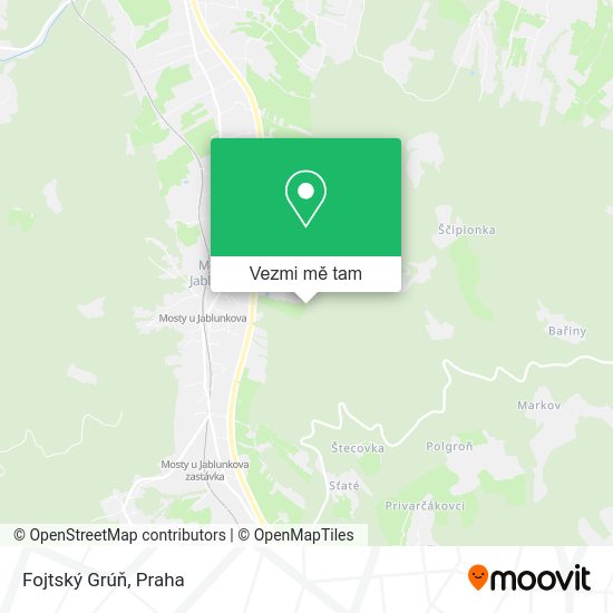Fojtský Grúň mapa
