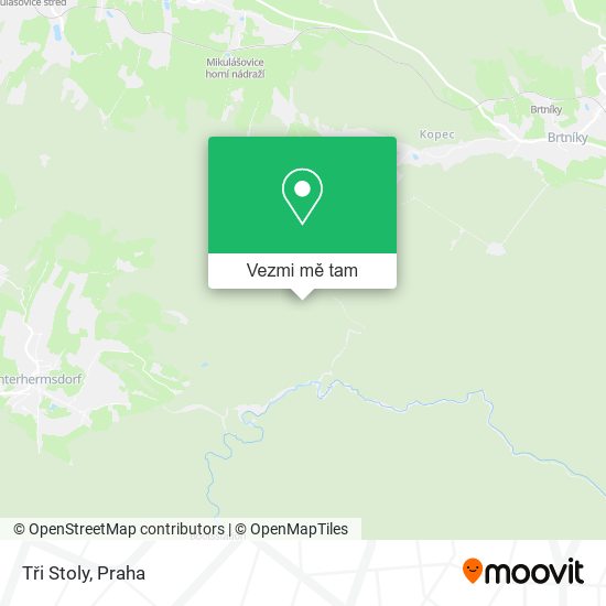 Tři Stoly mapa