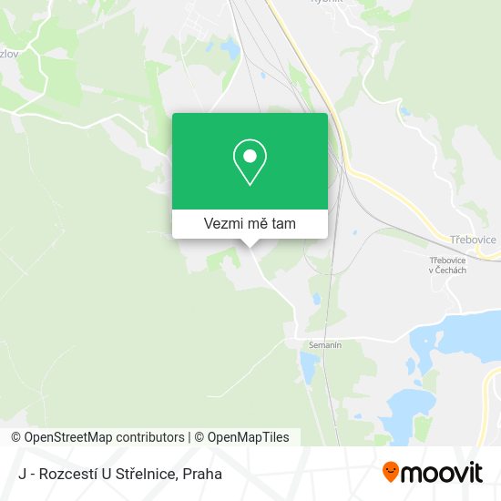 J - Rozcestí U Střelnice mapa