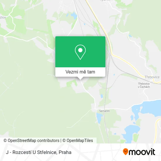 J - Rozcestí U Střelnice mapa