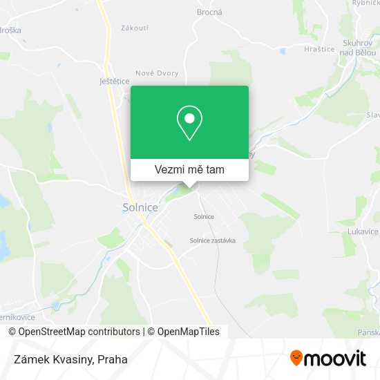 Zámek Kvasiny mapa