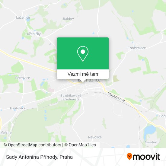 Sady Antonína Příhody mapa