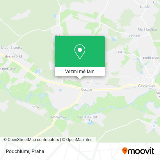 Podchlumí mapa