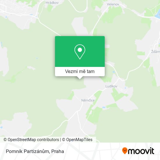 Pomník Partizánům mapa