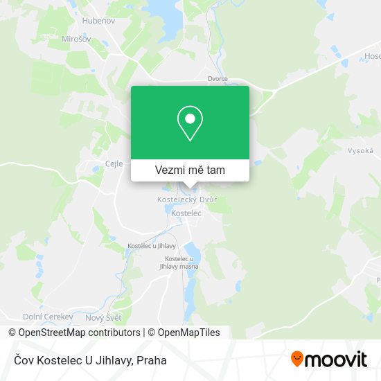 Čov Kostelec U Jihlavy mapa