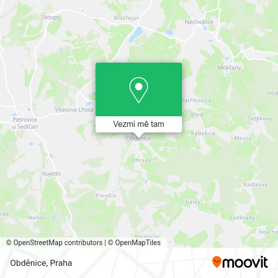 Obděnice mapa