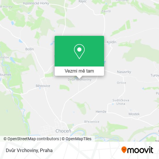 Dvůr Vrchoviny mapa