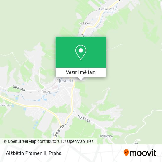 Alžbětin Pramen II mapa