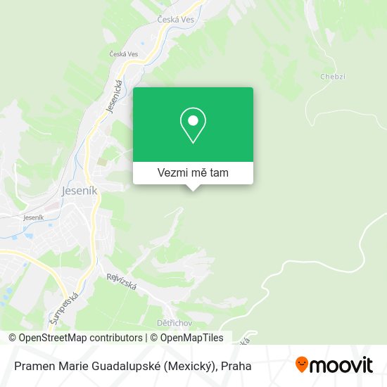 Pramen Marie Guadalupské (Mexický) mapa