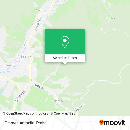 Pramen Antoniin mapa