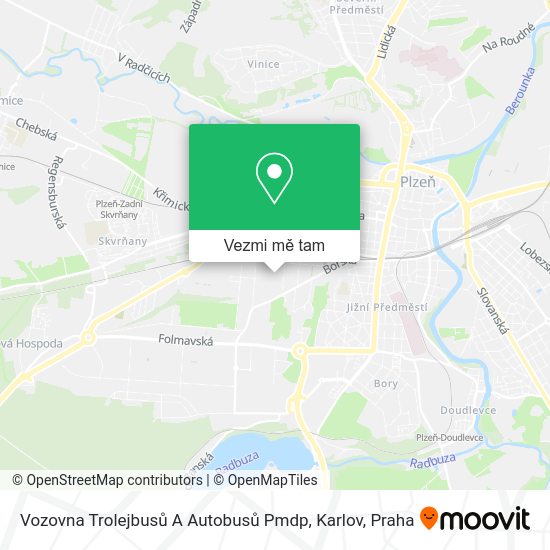 Vozovna Trolejbusů A Autobusů Pmdp, Karlov mapa