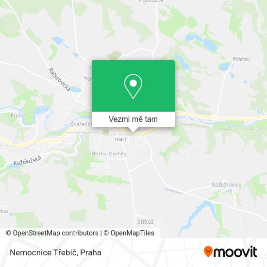 Nemocnice Třebíč mapa