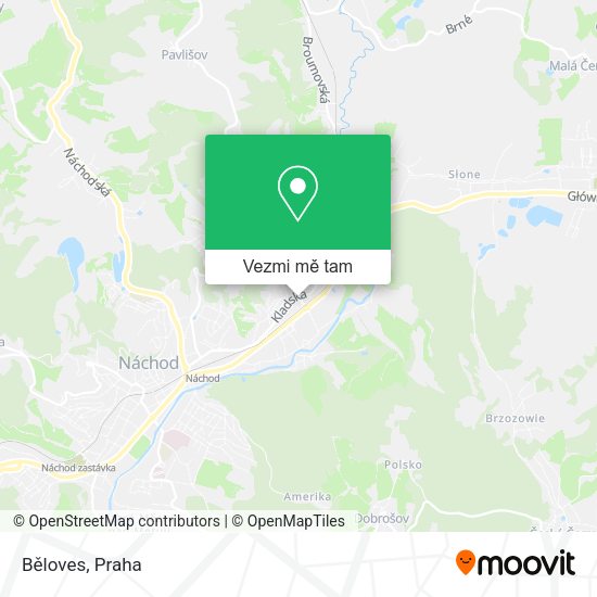 Běloves mapa