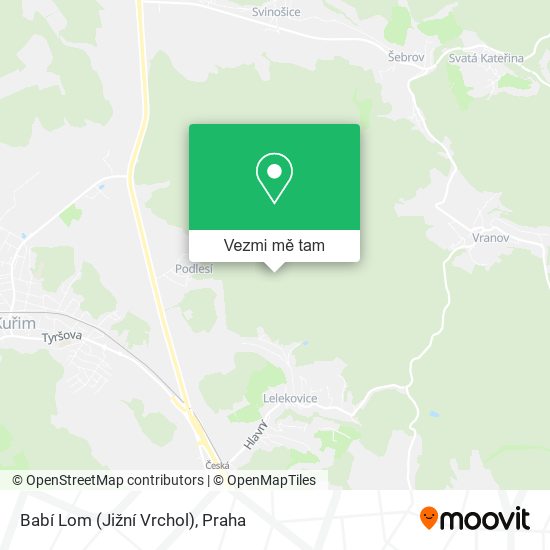 Babí Lom (Jižní Vrchol) mapa