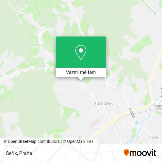 Šeřík mapa