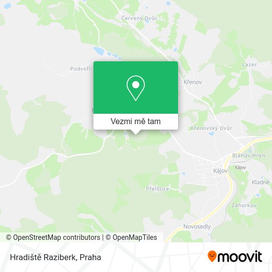 Hradiště Raziberk mapa