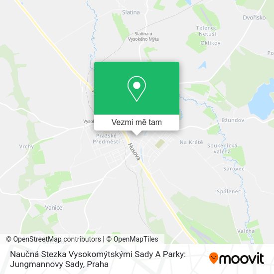Naučná Stezka Vysokomýtskými Sady A Parky: Jungmannovy Sady mapa