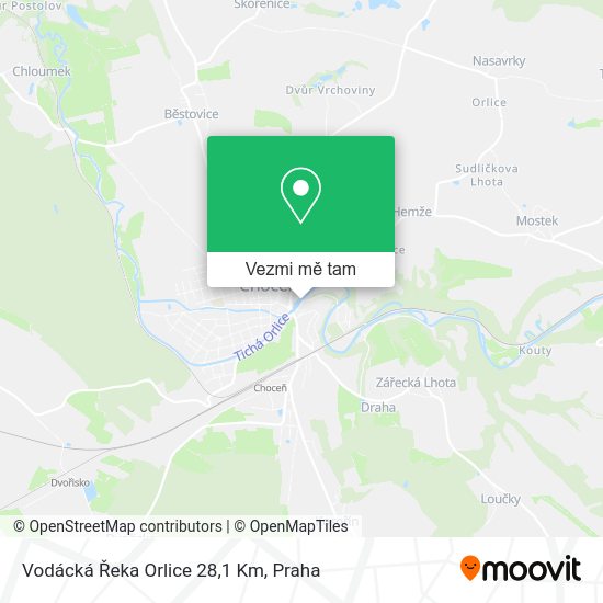 Vodácká Řeka Orlice 28,1 Km mapa