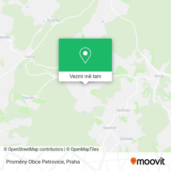 Proměny Obce Petrovice mapa