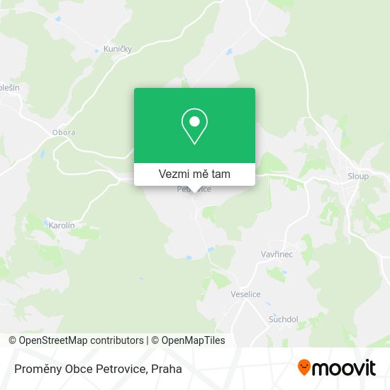 Proměny Obce Petrovice mapa