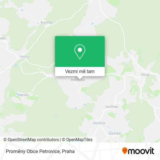 Proměny Obce Petrovice mapa