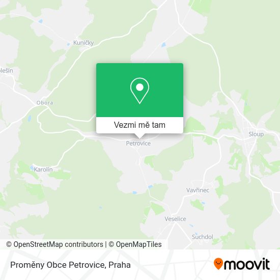 Proměny Obce Petrovice mapa