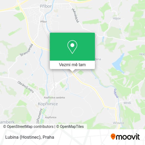 Lubina (Hostinec) mapa