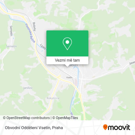 Obvodní Oddělení Vsetín mapa