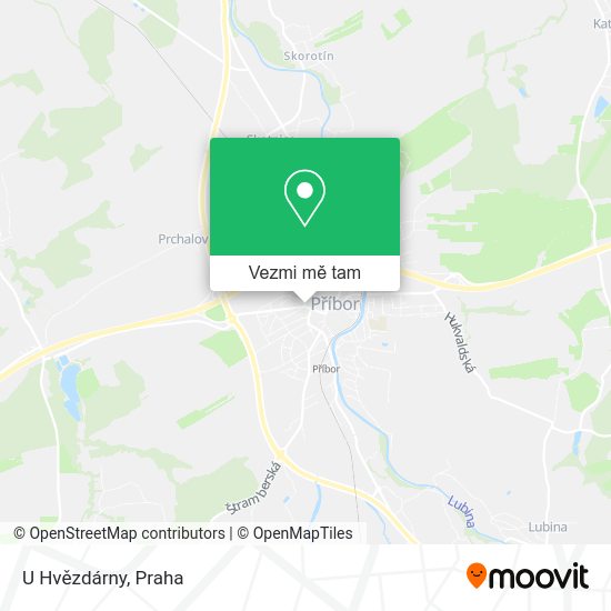 U Hvězdárny mapa