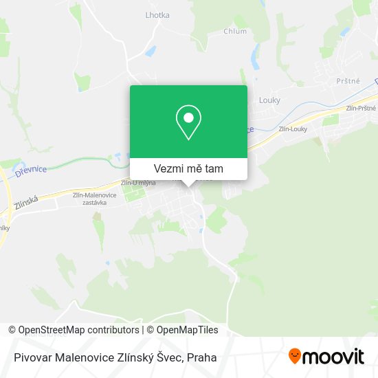 Pivovar Malenovice Zlínský Švec mapa