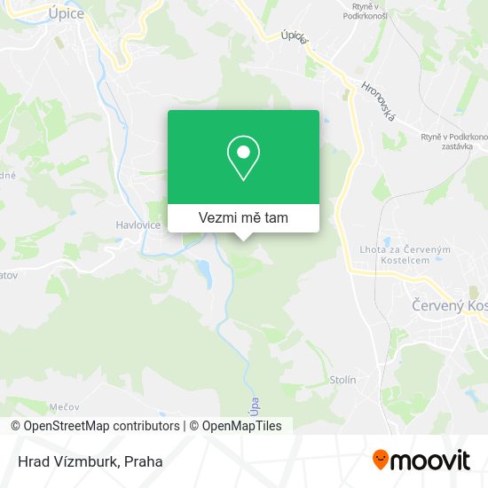 Hrad Vízmburk mapa