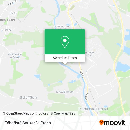 Tábořiště Soukeník mapa