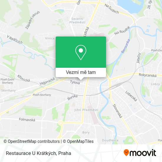 Restaurace U Krátkých mapa