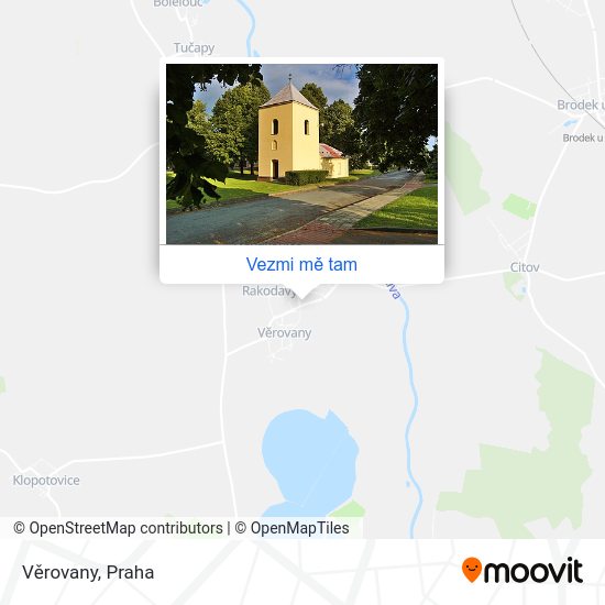 Věrovany mapa