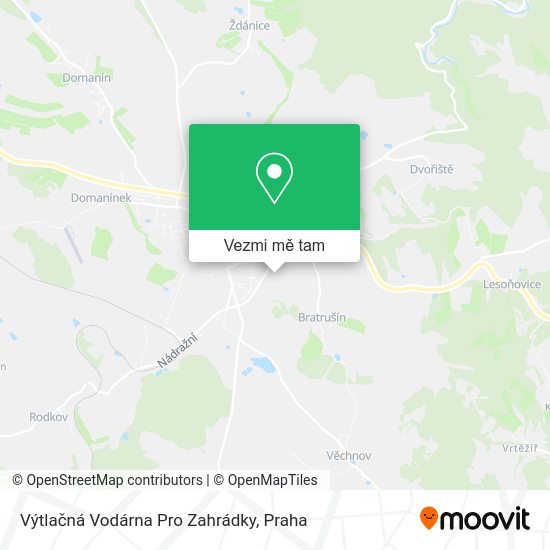 Výtlačná Vodárna Pro Zahrádky mapa