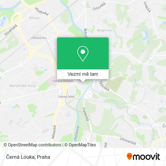 Černá Louka mapa
