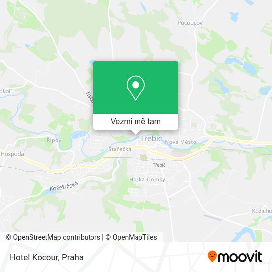 Hotel Kocour mapa