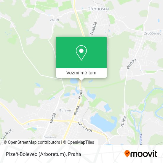 Plzeň-Bolevec (Arboretum) mapa